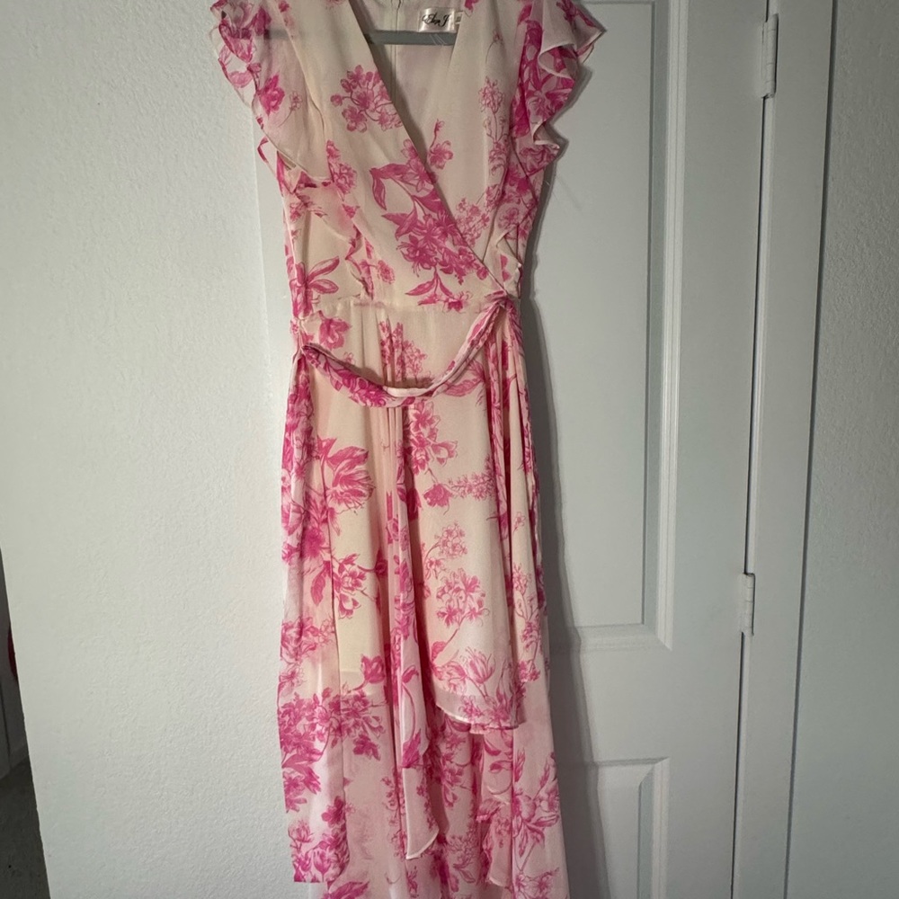 Eliza J Pink Floral High Low Dress - Picture 2 of 5